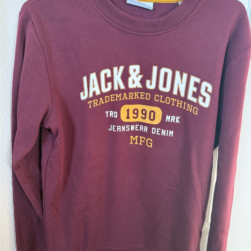 Jack & Jones Burgundy Crew Neck Sweatshirt